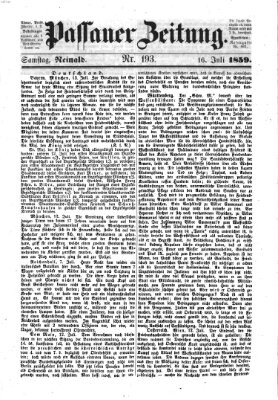 Passauer Zeitung Samstag 16. Juli 1859