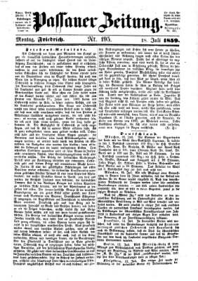 Passauer Zeitung Montag 18. Juli 1859