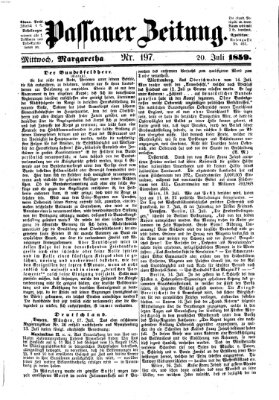 Passauer Zeitung Mittwoch 20. Juli 1859