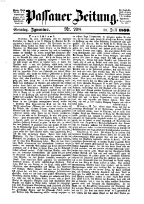 Passauer Zeitung Sonntag 31. Juli 1859