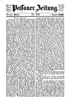 Passauer Zeitung Montag 1. August 1859