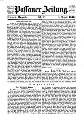 Passauer Zeitung Mittwoch 3. August 1859