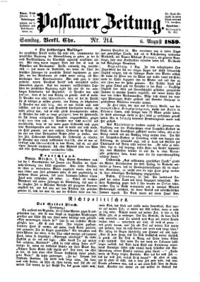 Passauer Zeitung Samstag 6. August 1859