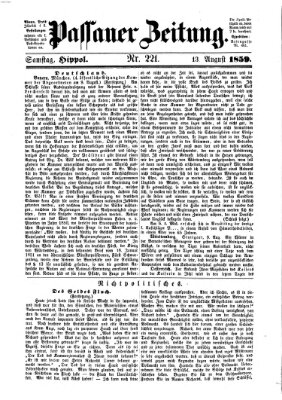 Passauer Zeitung Samstag 13. August 1859