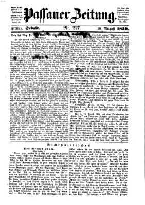 Passauer Zeitung Freitag 19. August 1859