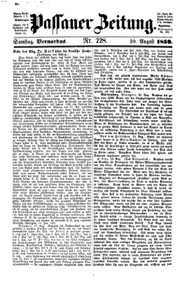 Passauer Zeitung Samstag 20. August 1859