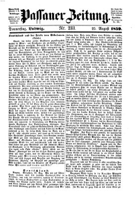 Passauer Zeitung Donnerstag 25. August 1859