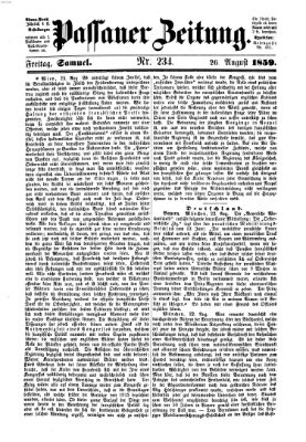 Passauer Zeitung Freitag 26. August 1859