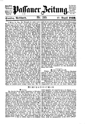 Passauer Zeitung Samstag 27. August 1859