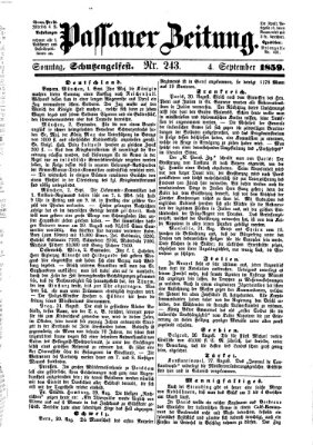 Passauer Zeitung Sonntag 4. September 1859