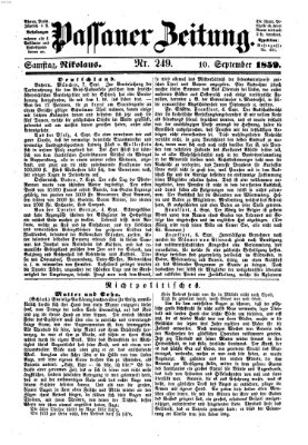 Passauer Zeitung Samstag 10. September 1859