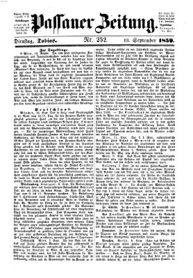 Passauer Zeitung Dienstag 13. September 1859