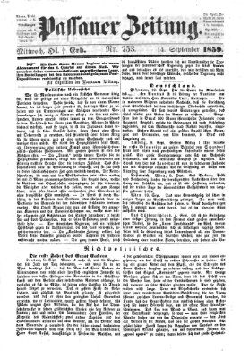 Passauer Zeitung Mittwoch 14. September 1859