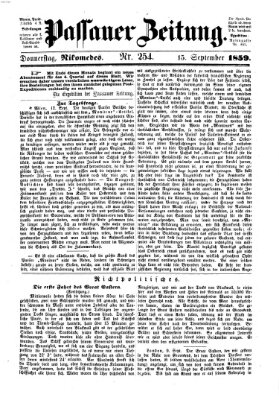 Passauer Zeitung Donnerstag 15. September 1859