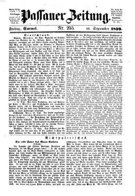 Passauer Zeitung Freitag 16. September 1859