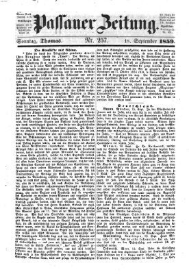 Passauer Zeitung Sonntag 18. September 1859