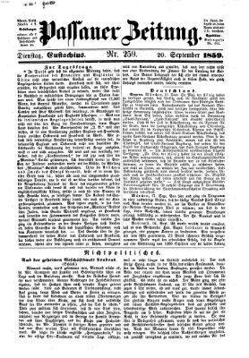 Passauer Zeitung Dienstag 20. September 1859