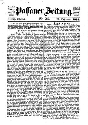 Passauer Zeitung Freitag 23. September 1859