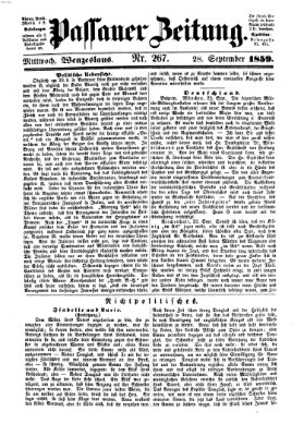 Passauer Zeitung Mittwoch 28. September 1859