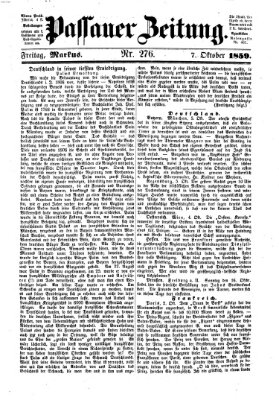 Passauer Zeitung Freitag 7. Oktober 1859