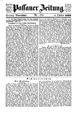 Passauer Zeitung Sonntag 9. Oktober 1859