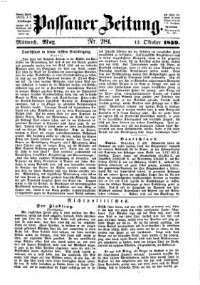 Passauer Zeitung Mittwoch 12. Oktober 1859