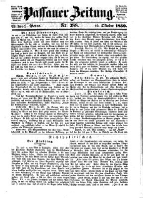 Passauer Zeitung Mittwoch 19. Oktober 1859