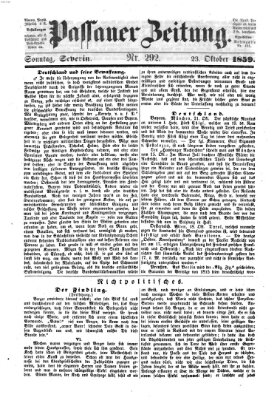 Passauer Zeitung Sonntag 23. Oktober 1859