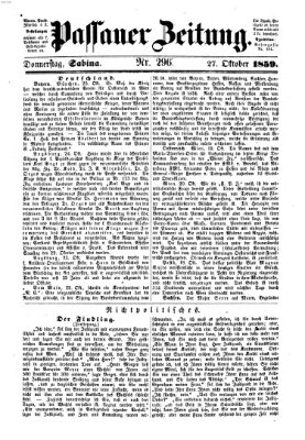 Passauer Zeitung Donnerstag 27. Oktober 1859