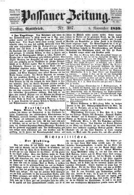 Passauer Zeitung Dienstag 8. November 1859