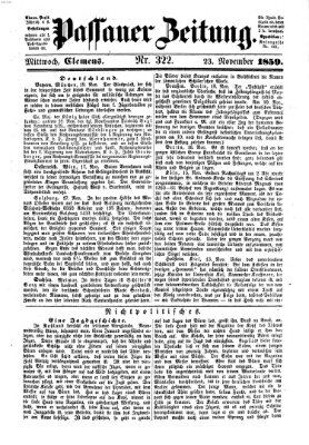 Passauer Zeitung Mittwoch 23. November 1859