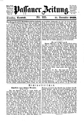 Passauer Zeitung Samstag 26. November 1859