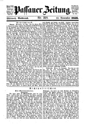 Passauer Zeitung Mittwoch 30. November 1859