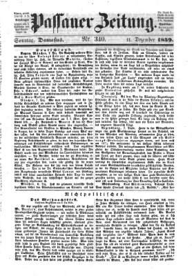 Passauer Zeitung Sonntag 11. Dezember 1859