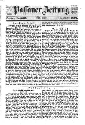 Passauer Zeitung Samstag 17. Dezember 1859