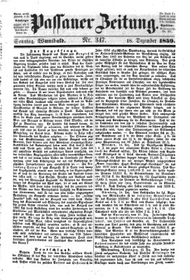 Passauer Zeitung Sonntag 18. Dezember 1859