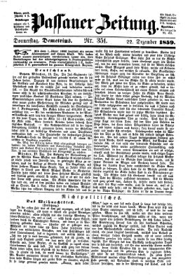 Passauer Zeitung Donnerstag 22. Dezember 1859