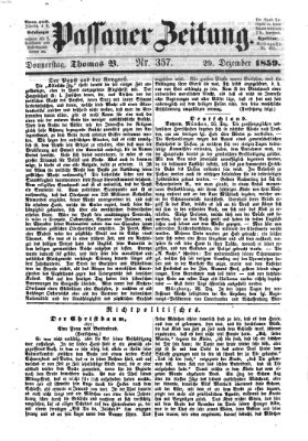 Passauer Zeitung Donnerstag 29. Dezember 1859