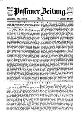 Passauer Zeitung Samstag 7. Januar 1860