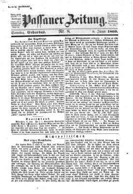 Passauer Zeitung Sonntag 8. Januar 1860