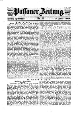 Passauer Zeitung Freitag 13. Januar 1860