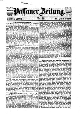 Passauer Zeitung Samstag 14. Januar 1860