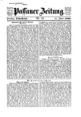 Passauer Zeitung Dienstag 24. Januar 1860