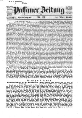 Passauer Zeitung Donnerstag 26. Januar 1860