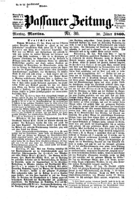 Passauer Zeitung Montag 30. Januar 1860