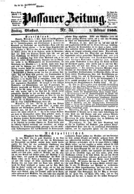 Passauer Zeitung Freitag 3. Februar 1860