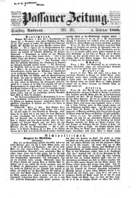 Passauer Zeitung Samstag 4. Februar 1860