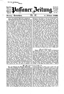 Passauer Zeitung Montag 6. Februar 1860