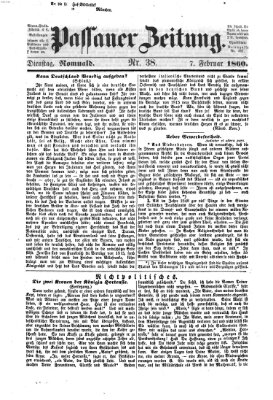 Passauer Zeitung Dienstag 7. Februar 1860