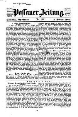 Passauer Zeitung Donnerstag 9. Februar 1860